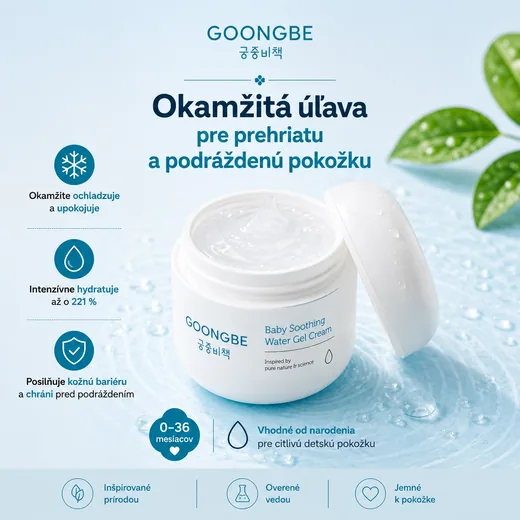 Photo by Goongbe Slovensko on June 22, 2026. Na obrázku môže byť lekárska masť, krém na ruky a text, v ktorom sa píše „GOONGBE 궁중비책 义 Okamžitá úlava pre prehriatu a podráždenú poko